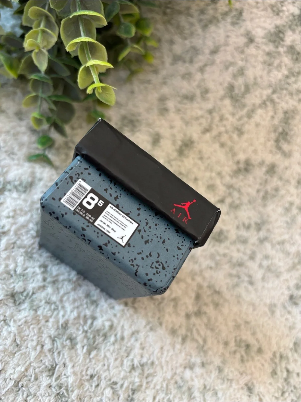 Air Jordan Red and Black 3D Mini Sneaker Keychain with Branded Box NWT 2”